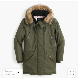 NWT J Crew Perfect Winter Parka in Wild Olive XXL